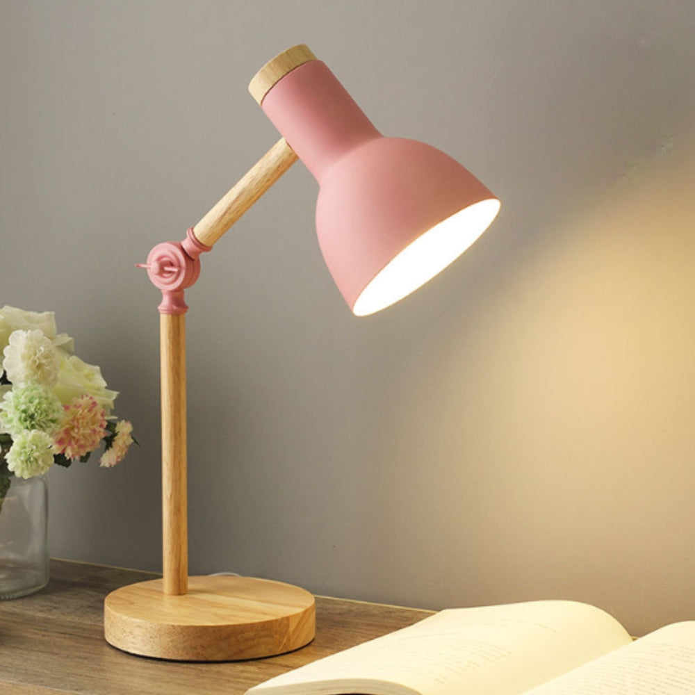 Nordic Iron Wood LED Table Lamp
