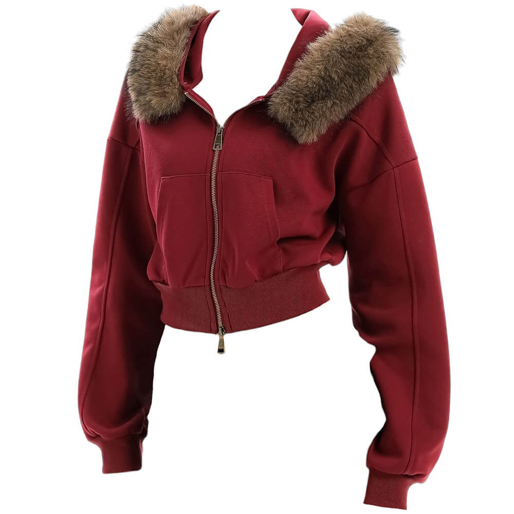 Aesthetic Cropped Fur Hoodie